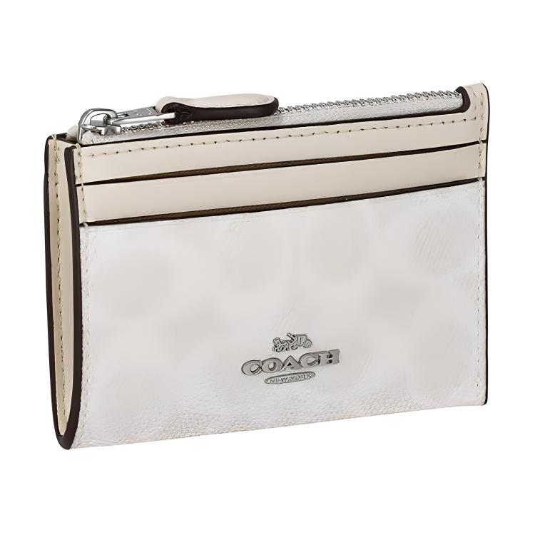 New COACH Artificial Leather With Plastic Card Holder Mini Women's Chalk White CW870-SVXU5