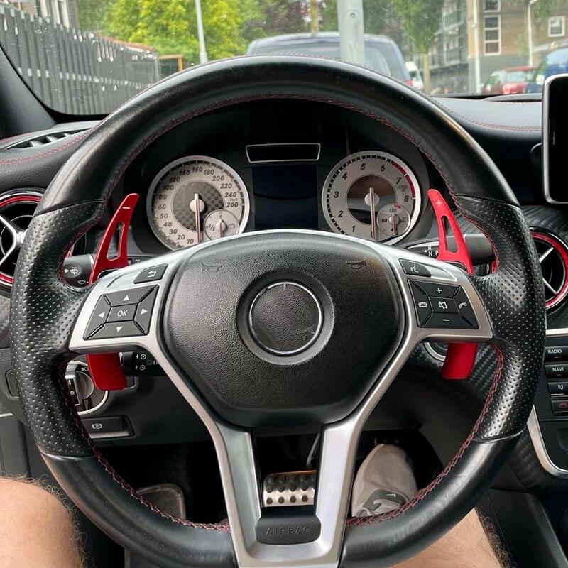 Auto-Lenkrad-Schaltwippen-Verlängerungsschalthebel DSG für Mercedes Benz ABM-Klasse W176 W246 GLK SLK CLA GLA Aufkleber Styling