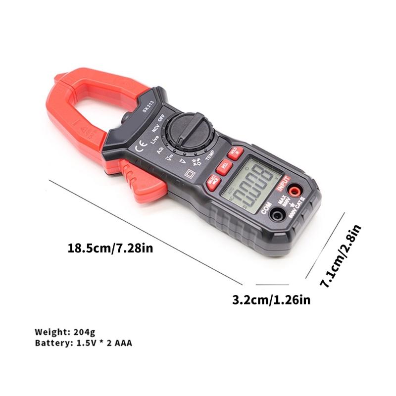 SK213 Digital Meter 600A Clamp Multimeter with 25mm Large Jaw Opening for Home Circuit Testing No Battery Included