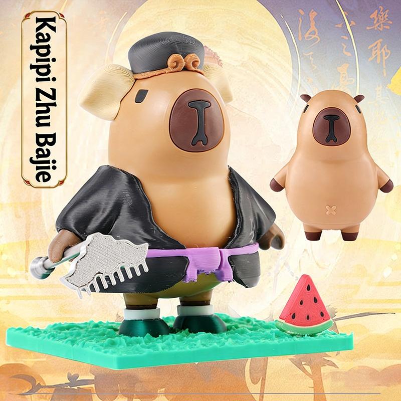 Funny 3D Printed Capybara Magnetic Figures Journey to the West Cartoon Ornament Desk Decor for Home Office Collectible Gifts