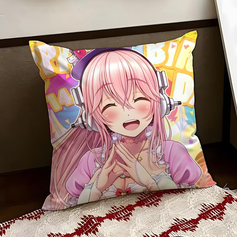 SSUPER Anime SSONICO Cushion Cover Reversible Soft Durable Pillow Cover Home Car MultiScene Use for Daily Comfort