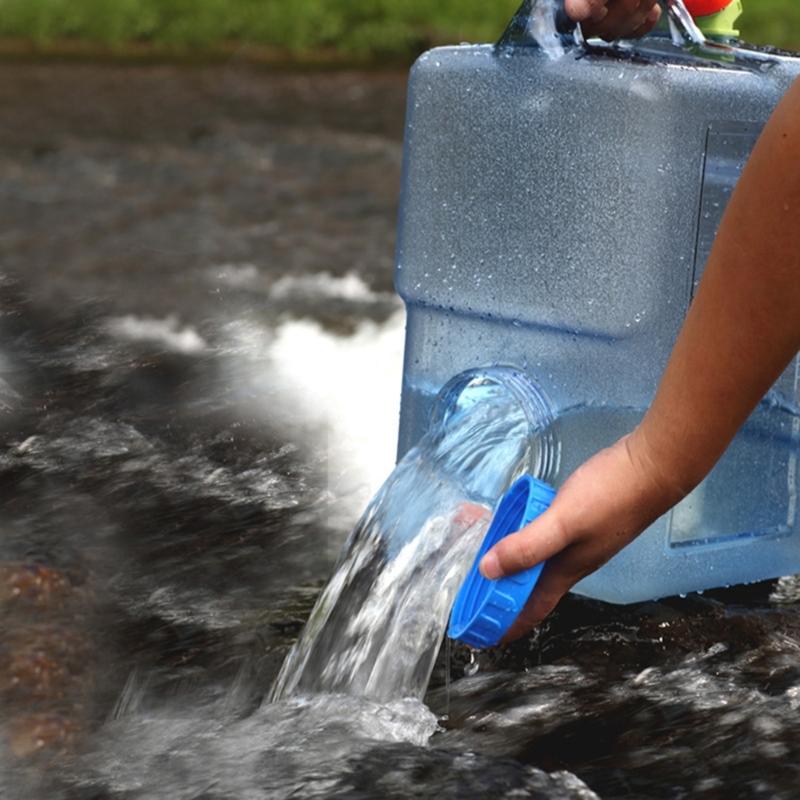5/8/10/12/15L Clear Plastic Water Container Tanks with Tap Outdoor Water Bucket Camping Water Carrier Portable Bucket