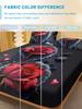 1 Simple modern Plant Flower Red Rose digital printed frosted Fitted Sheet,bedroom printed bed cover,bedding(No pillowcase)