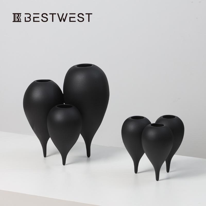 Bosi Home Soft Bubble Decorations - Small Diameter, High Mouth Swing Vase with Light Belly.