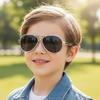 Retro Double Beam New Pilot Children'S Sunglasses Baby Toad Glasses Personalized Versatile Trendy Boys And Girls Sunglasses