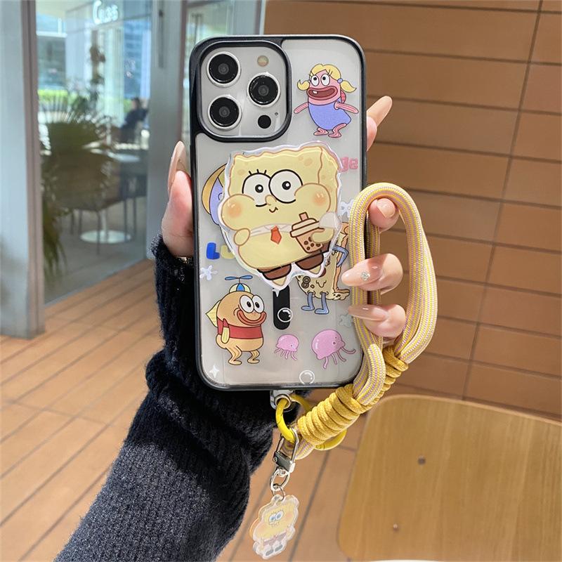 Cartoon SpongeBob SquarePants Is Suitable for Iphone16pro Mobile Phone Case, Apple 15pro Magnetic Suction 14pro Anti-drop 13pro.