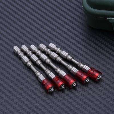 5 Stück Magnetisches Schraubendreher-Bit-Set 1/4-Zoll Sechskantschaft Kreuzschlitz Bohrer Phillips Schraubendreher Elektrowerkzeugzubehör
