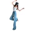 Tencel cotton stretch straight pants women's summer lyocell breathable and thin classic versatile narrow wide jeans