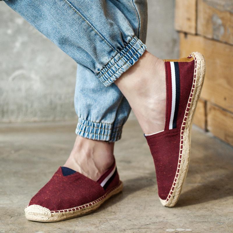 Heißer Verkauf Mode Blau Herren Sommer Schuhe Atmungsaktive Canvas Slipper Schuhe Herren Slip-on Casual Flache Schuhe für Herren Espadrille hombre