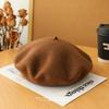 Women's Artistic Retro Wool Beret - Solid Color Autumn/Winter Hat