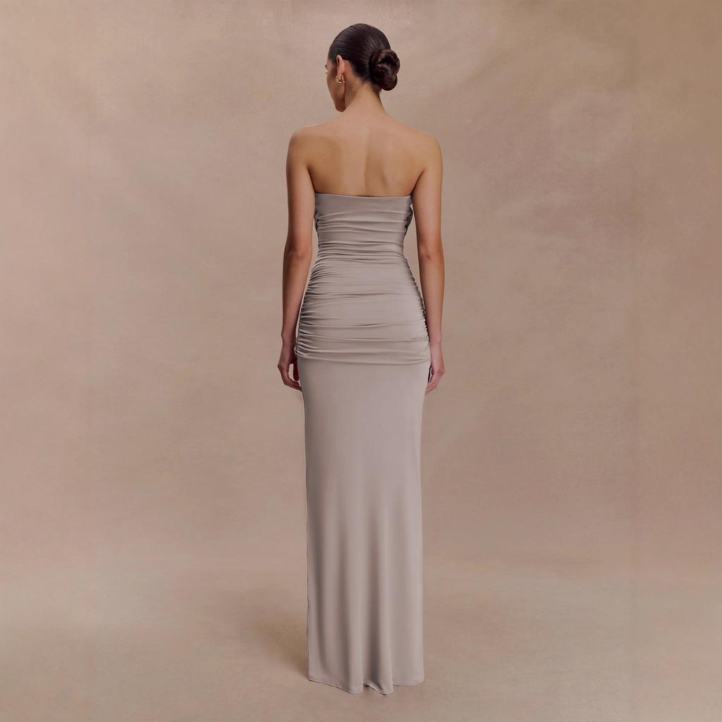 New popular gentle tube top fish tail European and American style waist kink slim women's long evening dress dress