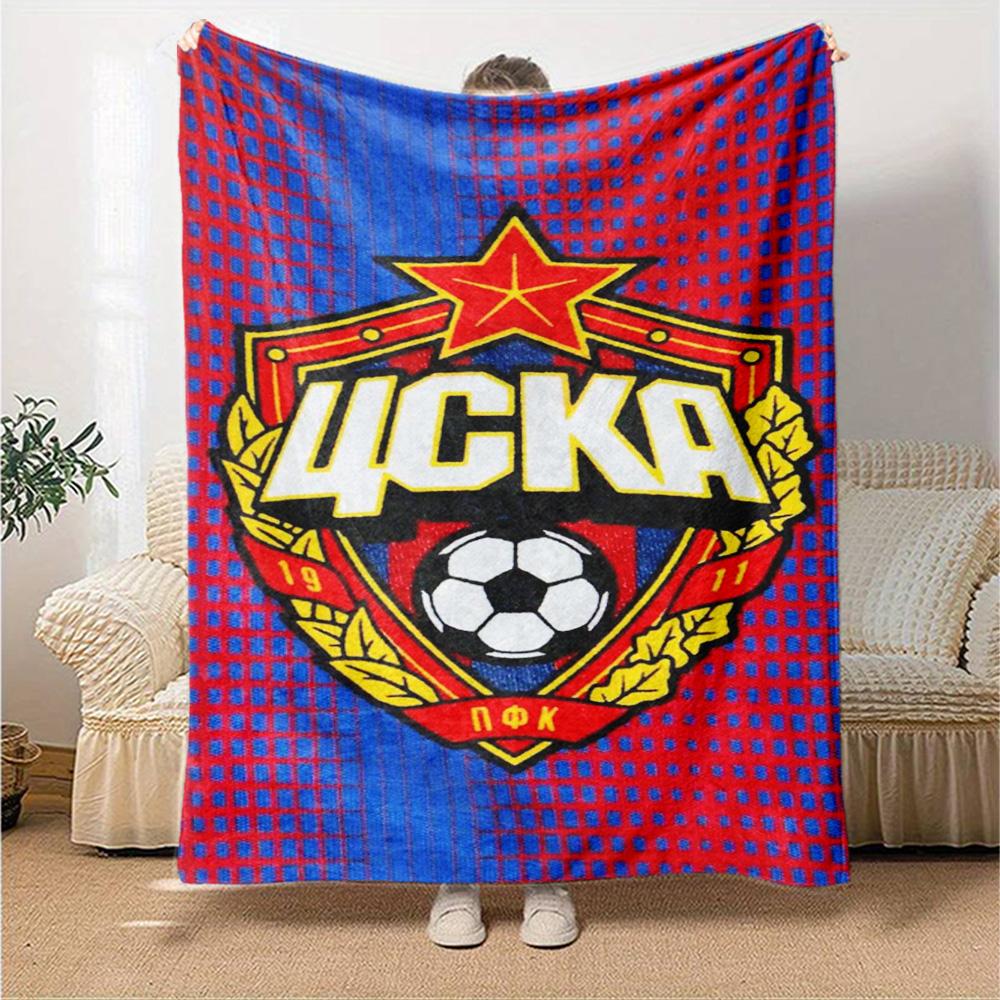 CSKA Moscow Print Flannel Blanket High Quality Warm Comfortable Cover for All Seasons Perfect for Gifts Home Decor