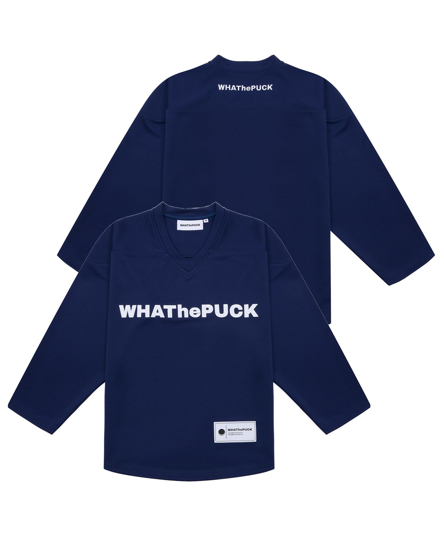 What The Fuck W Logo Basic Hockey Jersey Navy L