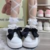 High value bow niche white shoes 2025 spring and autumn new fashion versatile casual thick baseplate shoes women
