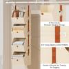 1 Set Collapsible Hanging Closet Organizer Adjustable Wardrobe Storage System with Hooks 4 Tier Closet Shelves Foldable Fabric Storage Bins