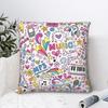 Music Doodles Psychedelic Rock Grunge Pillowcase Polyester Cushion Cover Decorative Throw Pillow Case Cover Home