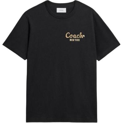 Letter Pullover Round Neck Short Sleeve T-Shirt Men T-Shirts Black CZ933-BLK