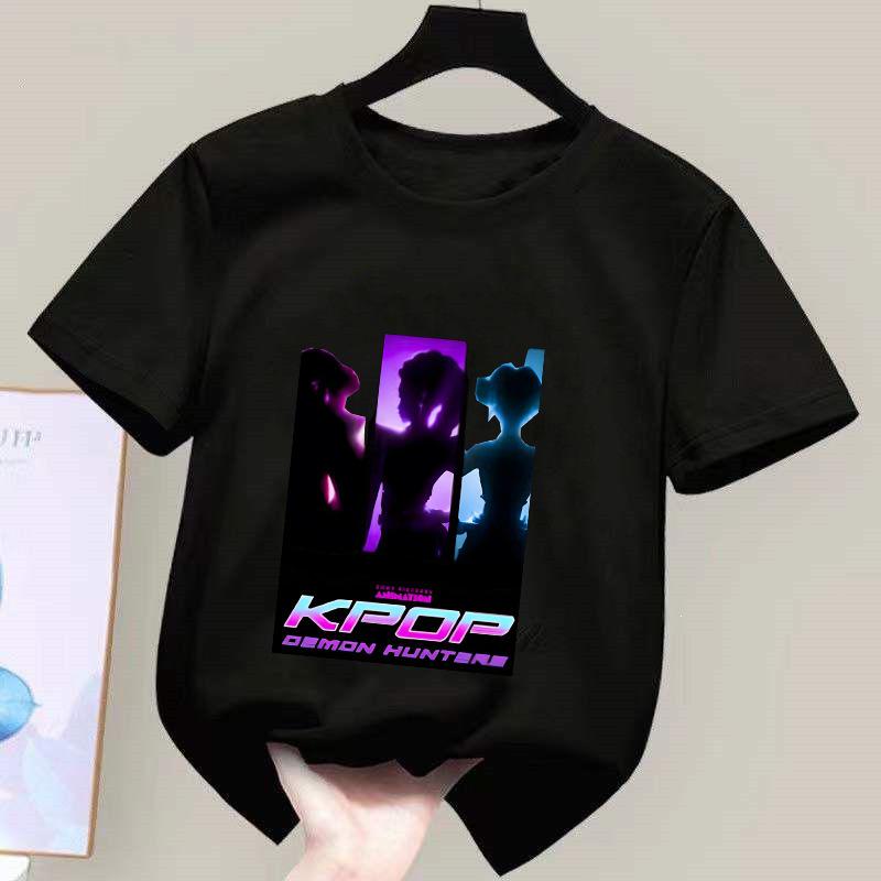 K-POP Demon Hunter Girl Group Unisex Cotton T-Shirt - Kids' Summer Short Sleeve Round Neck Top