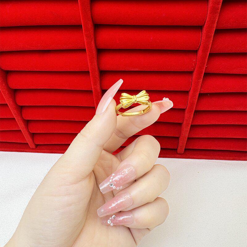 Exquisite Sand Gold Open Ring for Women: High-End Niche Design, Light Luxury Style, Long-Lasting Color, Imitation Gold.