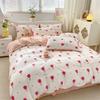 Duvet Cover Set 3pcs 100% Cotton Bedding Set Fashion Floral Quilt Cover Pillowcase Korean Ins Style Comforter Covers (NO SHEET)