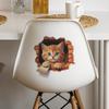 Peek-a-Boo Cartoon Cat Background Wall Sticker for Bedroom Living Room Hallway Self-Adhesive Removable Decal