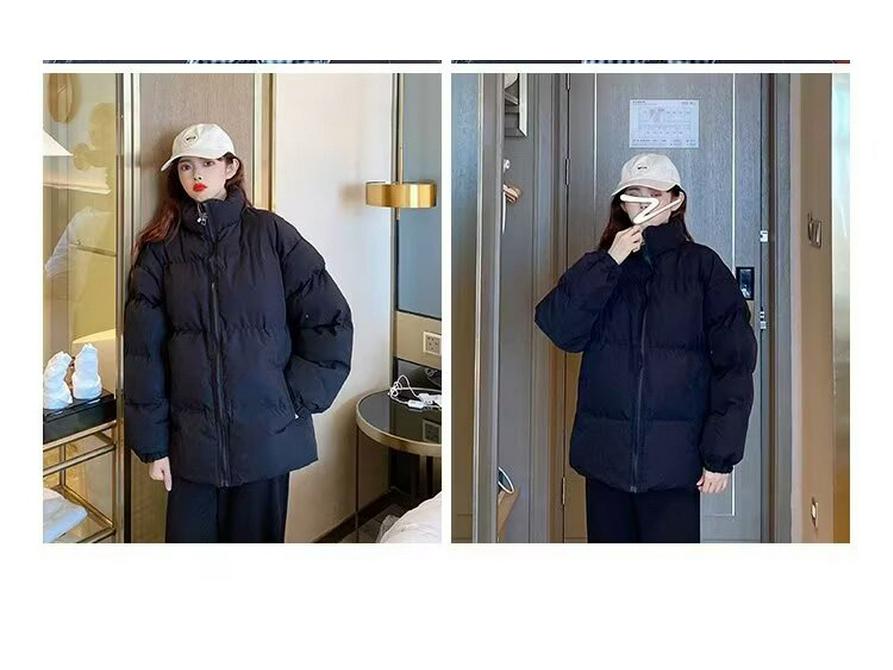 2025 Winter Unisex Hong Kong Style Down Puffer Jacket - Warm, Plus Size, Loose Fit, Thickened Cotton Coat for Couples