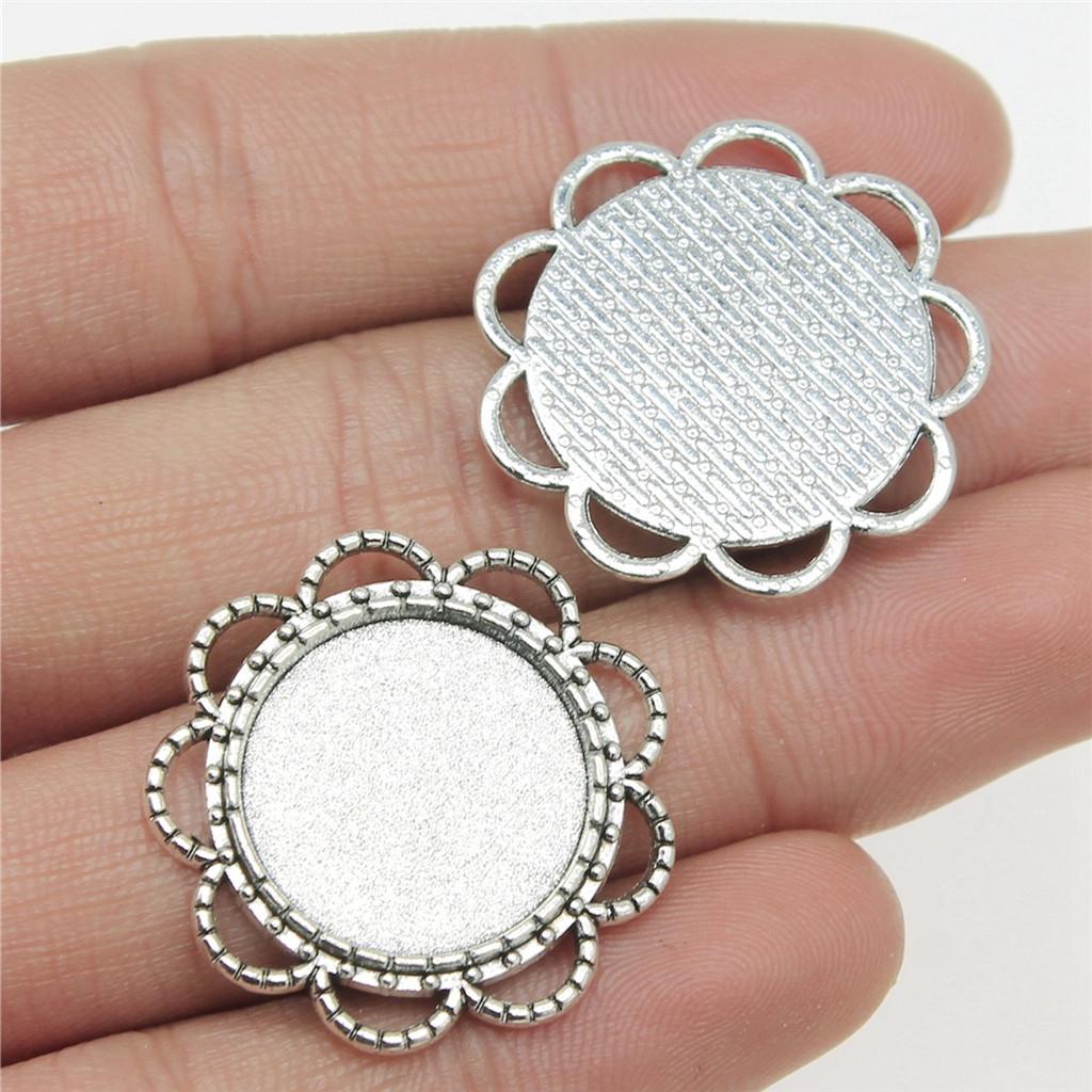 Accessories Parts Fit Round 18Mm Glass Cabochon Base Setting Tray Vintage Jewelry Supplies QA018