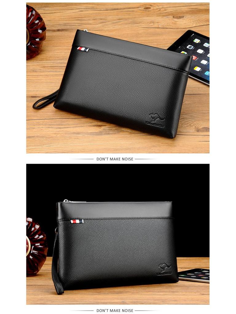 Herren Große Kapazität Weiches Leder Clutch Geldbörse - Trendige Lässige Handtasche & Umschlagtasche