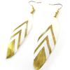 Les Trésors De Lily [N7346] - Golden White 'Cheyennes' Designer Earrings
