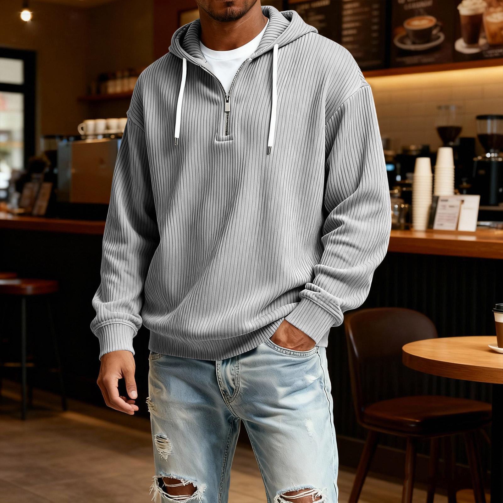 

Men s Casual Solid Color Zipper Long Sleeve Hooded Sweatshirt, Everyday Zipper Casual Long Sleeve T-Shirt XXXL