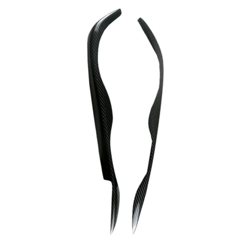 M63K-Real Carbon Fiber Headlight Head Light Lamp Cover Eyelid Eyebrow Trim For BMW 3 Series E46 Carbon Fiber Texture