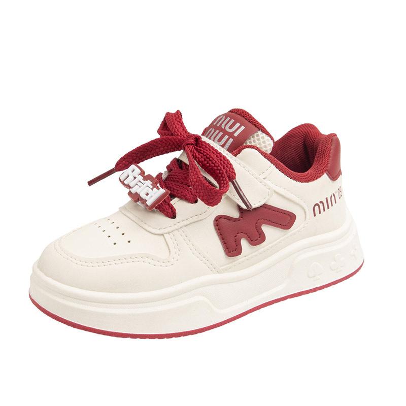 Classmate girls board shoes 2025 spring and autumn new children's little white shoes soft sole breathable sports shoes elementary school students ve