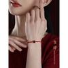 Cinnabar Six Words Mantra Handmade Braided Red Rope Bracelet Female Male Small Hand Strap Bracelet Wrist Ring Natal Year Gift