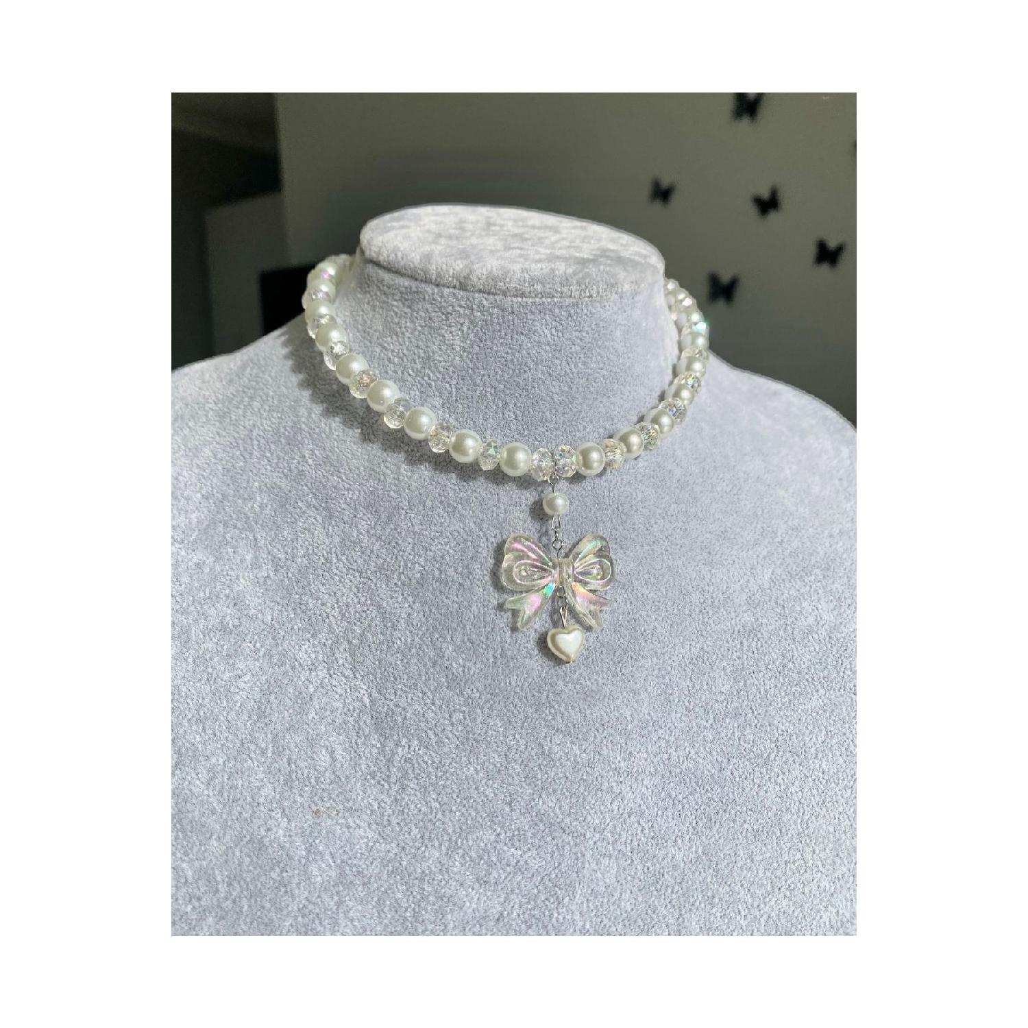 

Glast Stone Hologric History Block Coquette Necklace срібний