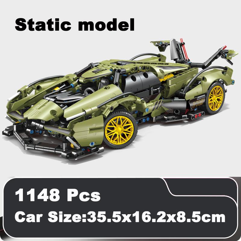 Rc Building Blocks Car Racing Technical V12 Lambo Super Speed Technik Sports Model Bricks Assembly Toys Boy Adult Kid Child Gift