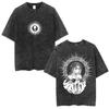 Anime Death Note Vintage Washed T-Shirt Manga Yagami Light Misa Amane Grafik-T-Shirt Männlich Damen Mode Baumwolle Lässige T-Shirts