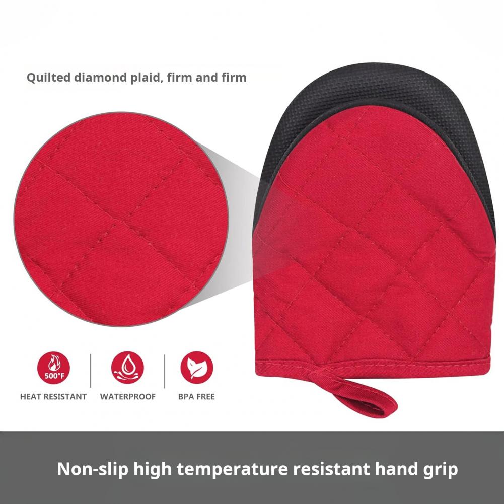 Pot Rack Oven Mitts Kitchen Oven Mitts Heat Resistant Oven Mitts with Non-slip Grips for Grilling Cooking 2 Pack Kitchen Baking