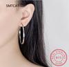 Real 925 Sterling Silve Fashion Inside Diameter 30 40 50 60mm Hoop Earrings For Women Men Personality Jewelry DG0132