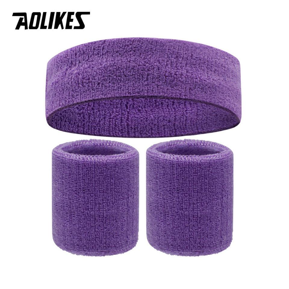Aolikes Sports Headband Sweatband Stretch Elastic Outdoor Sport Sweat Headband Wristband Women Gym Running Tennis Headwrap