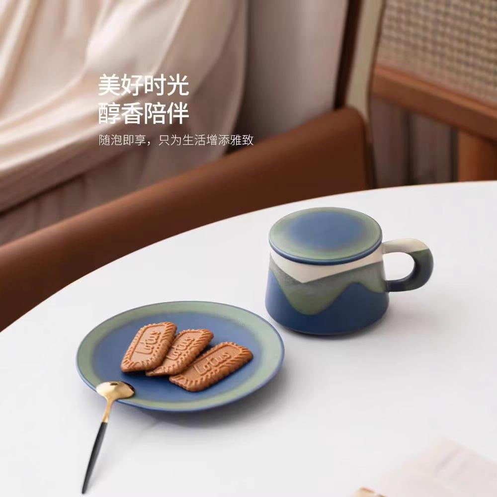 Gradually Change Coffee Cup And Saucer Set Ceramic With Lid Home Office Afternoon Tea Cup Couple Gift