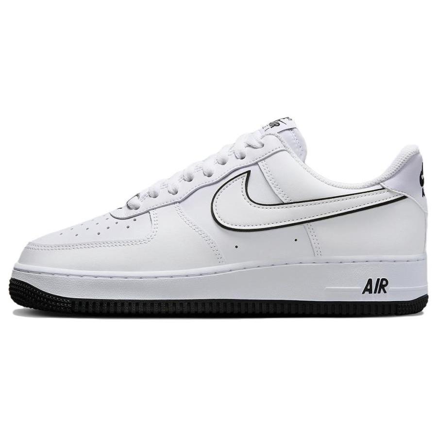 Nike Air Force 1 '07 Low White Black Outline Swoosh Sneakers DV0788-103