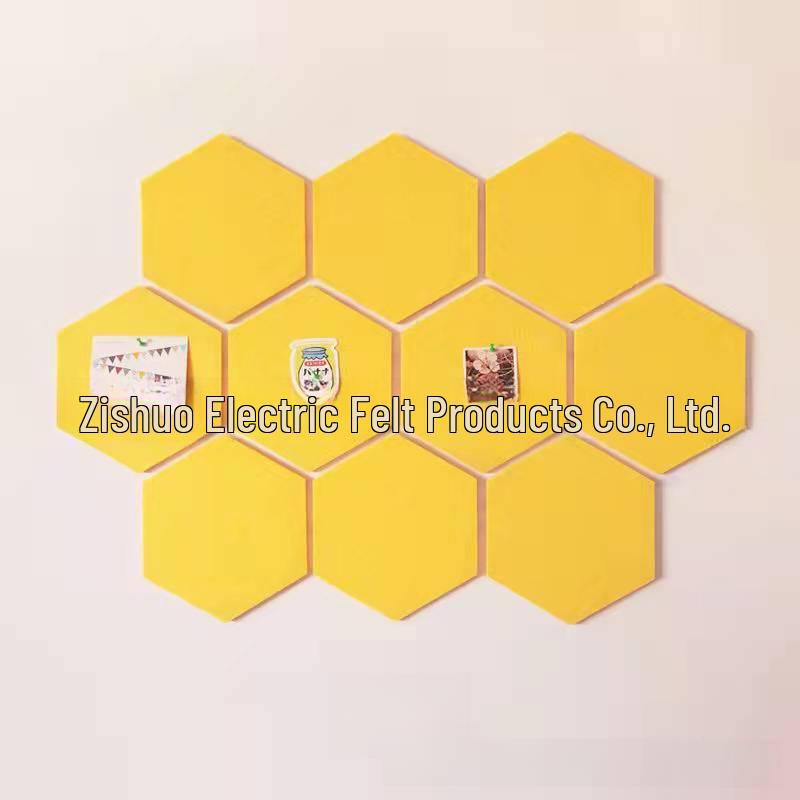 Hexagonal Colored Felt Boards: Sound-Absorbing, Adhesive Wall Decor for Photos and Messages
