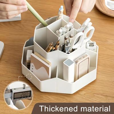Organizador de Escritorio Giratorio 360 Grados Portabolígrafos de Gran Capacidad Accesorio Multifuncional para Escritorio de Oficina para Material de Oficina y Pinceles de Maquillaje