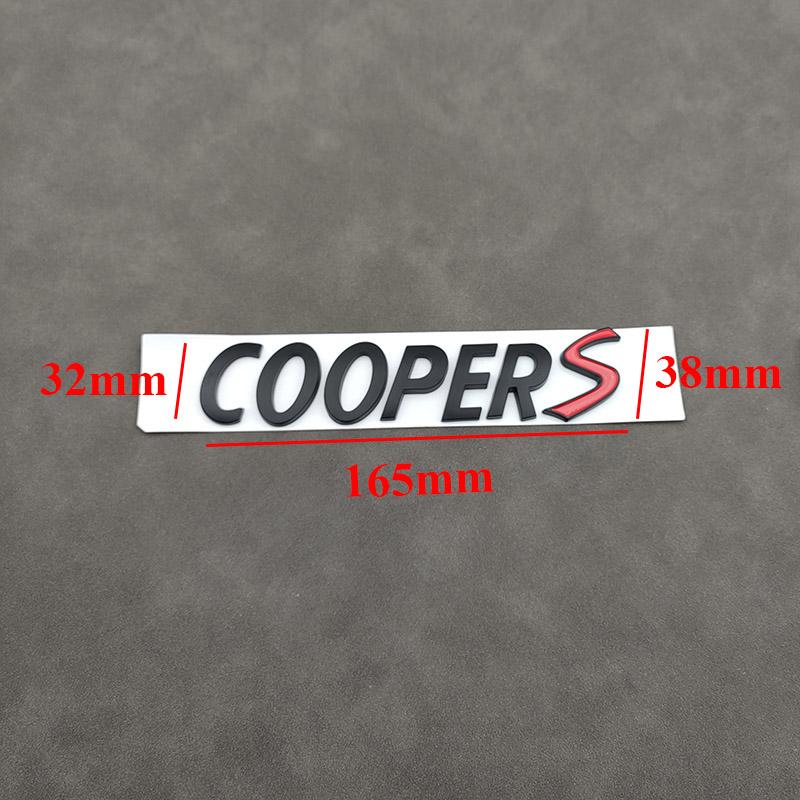 3d ABS Black Logo Cooper S Emblem Letters Car Trunk Badge For R55 R56 F56 R50 R52 F55 JCW R53 Cooper S Sticker Accessories