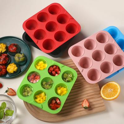 Stampo in silicone a 9 fori per torte, stampo quadrato per cottura di grado alimentare per torte, gelati, gelatine, antiaderente, resistente alle alte temperature, strumenti per pasticceria fai da te
