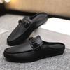 Fashion Half Slippers for Men Outdoor Mules Flat Sandals Man Rubber Original Low Price Mascullino Trend 2025 Fashion Summer Sale Shoes