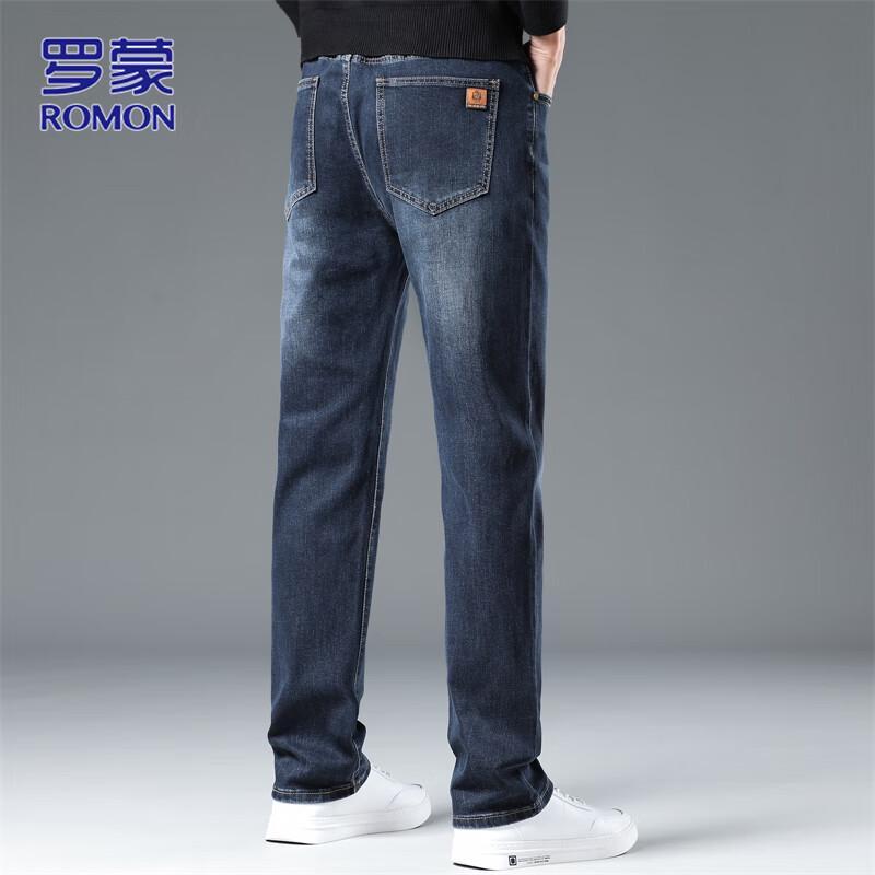 ROMON Men's Slim-Fit Casual Business Jeans