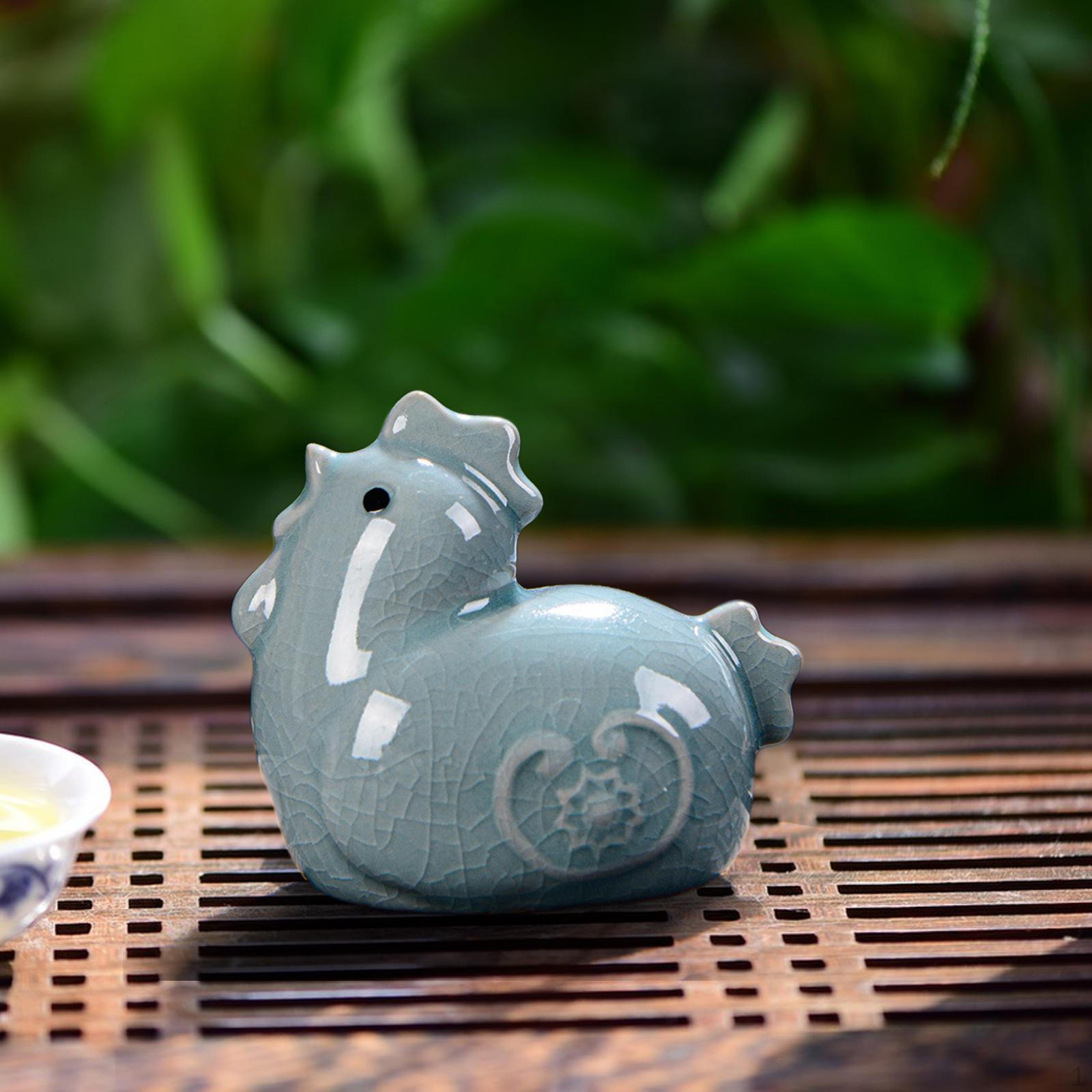 

Керамические чайные фигурки домашних животных, коллекция мини-имитированных церемониальных глиняных миниатюр для автомобиля Chicken