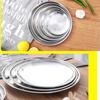 Stainless Steel Plate Tableware Matte Round Dining Dish Dessert Pizza Fruit Tray