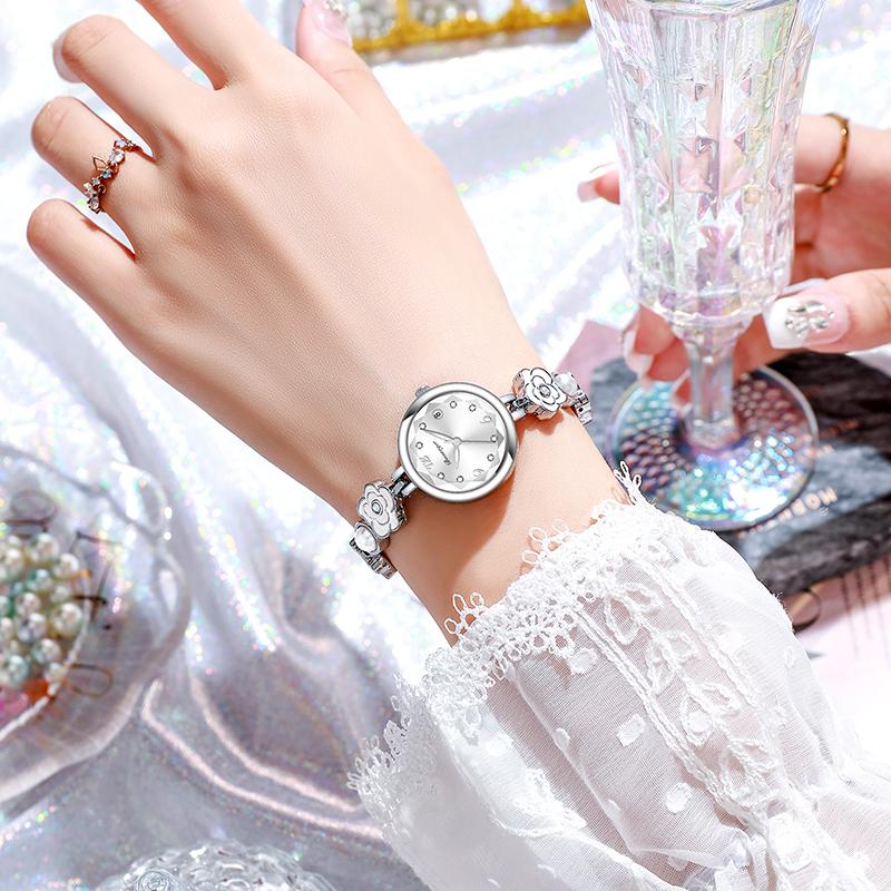 BONARGER Camellia Bracelet Women's Watch Water-Resistant Niche Luminescent Women's Quartz Watch Dress Gift For Lady